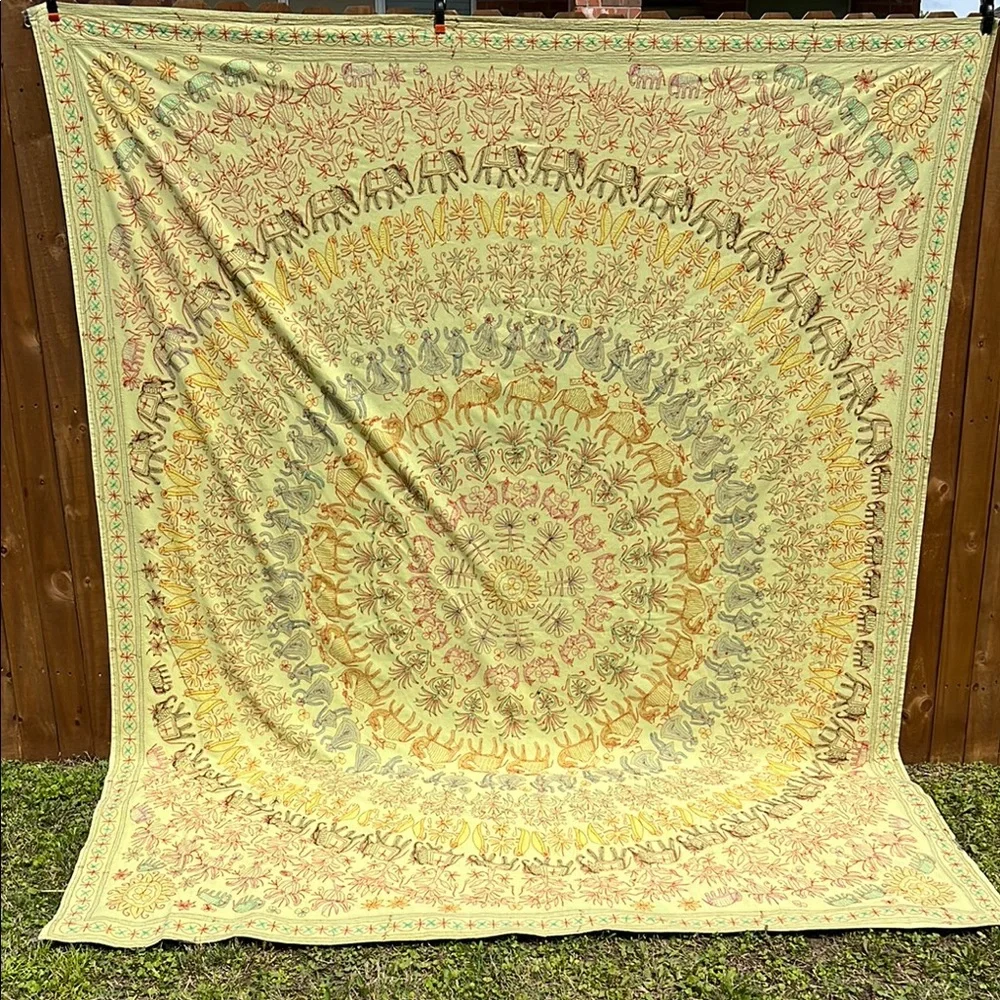 Vintage Handmade Bohemian Ethic‎ Embroidered Tapestry 85x102